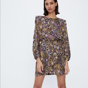 NWT Zara printed mini dress M